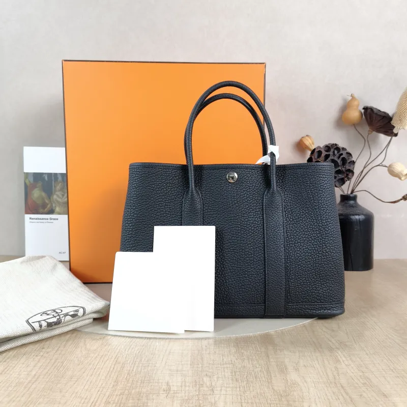 Hermès Top Handle Bag Garden Party 30 30Black Negonda Calfskin Medium30 × 13 × 21 cm — cover view 5 of 6