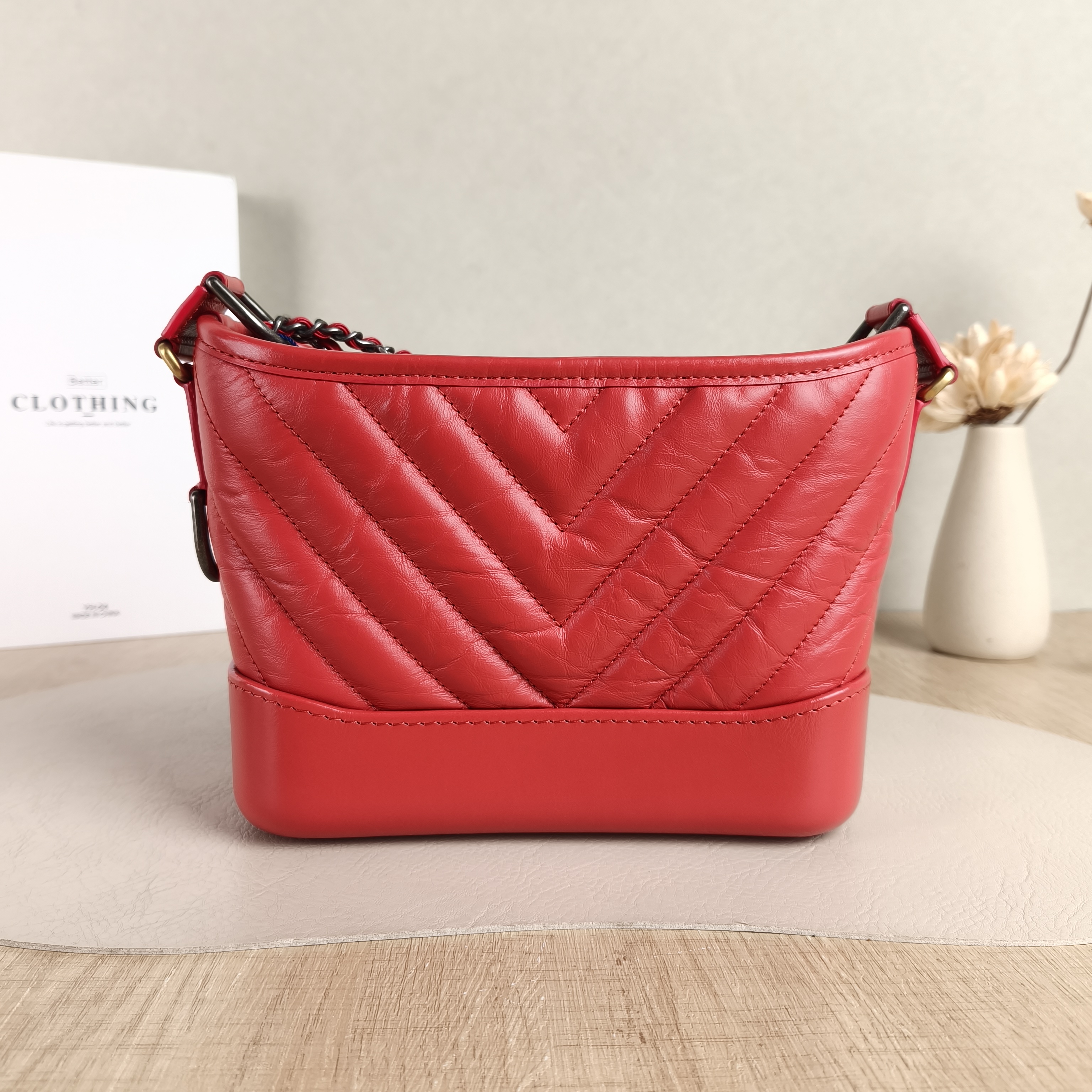Chanel Crossbody Bag v Gabrielle Gabrielle Bag Red Calfskin Small 20 × 8 × 15 cm 28
