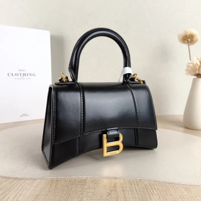 BALENCIAGA Crossbody Bag Hourglass Hourglass Bag Black Calfskin XS 19 × 8 × 13 cm — cover view 4 of 5
