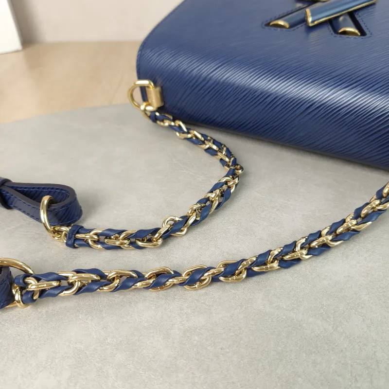 Louis Vuitton Crossbody Bag Twist Blue Calfskin Medium 23 × 9.5 × 17 cm — detail view 12 of 14