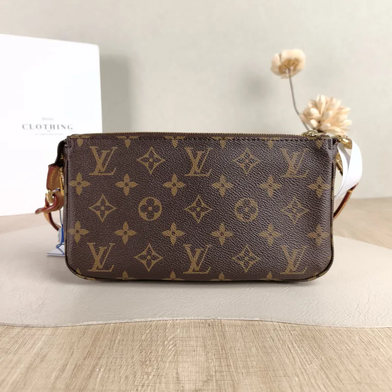 Louis Vuitton Shoulder Bag Pochette Accessoires Two Straps Monogram PVC Large 23.5 × 4 × 13.5 cm
