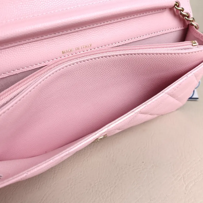 Chanel Shoulder Bag Baguette Bag Pink Calfskin One Size 22 × 3 × 10.5 cm — detail view 5 of 12