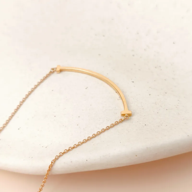 Tiffany&Co. Necklace T Collection Small Smile Necklace 18KR ose Gold Small 46cm — cover view 7 of 11