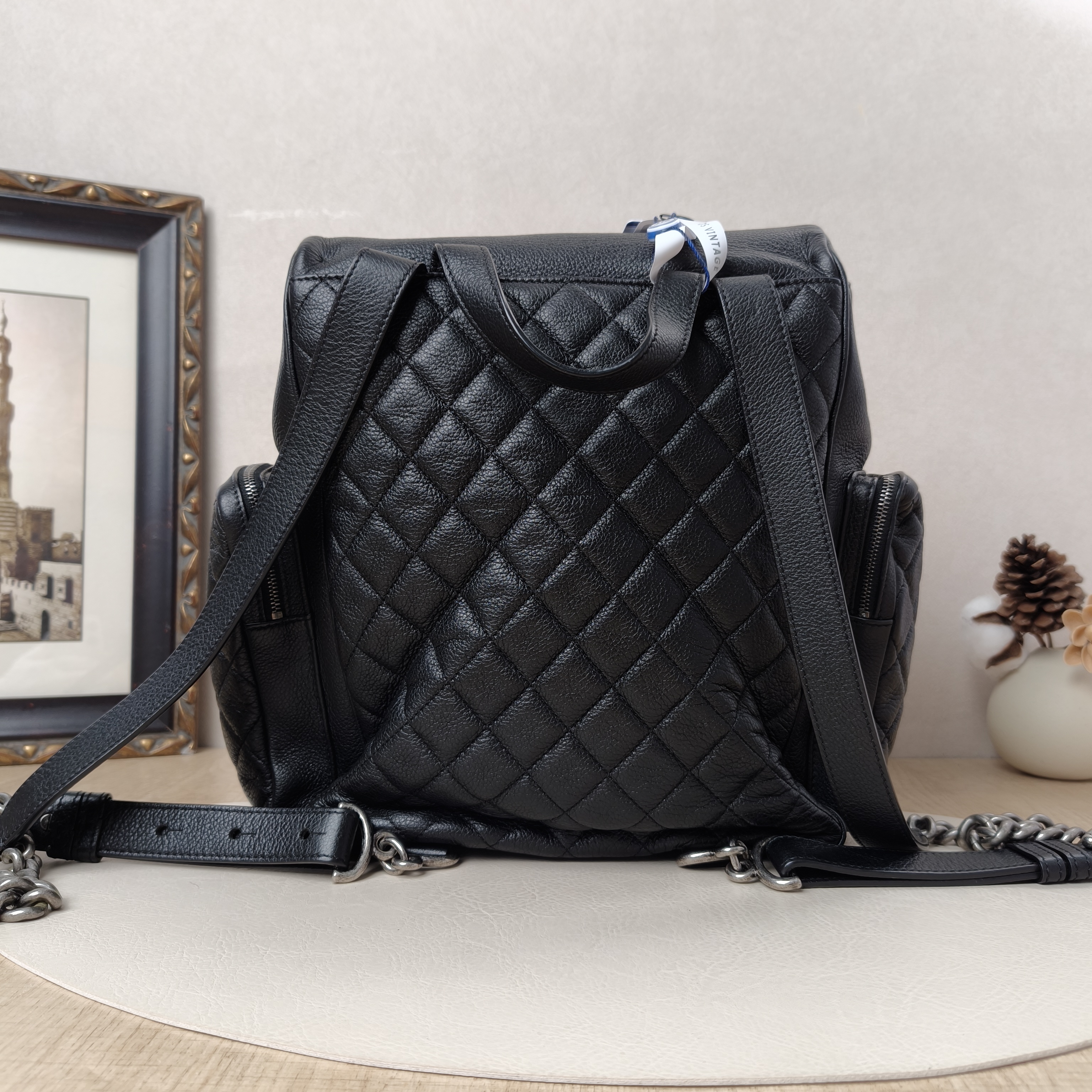 Chanel Backpack Backpack Black Calfskin Large27 × 12 × 20 cm — cover view 8 of 10