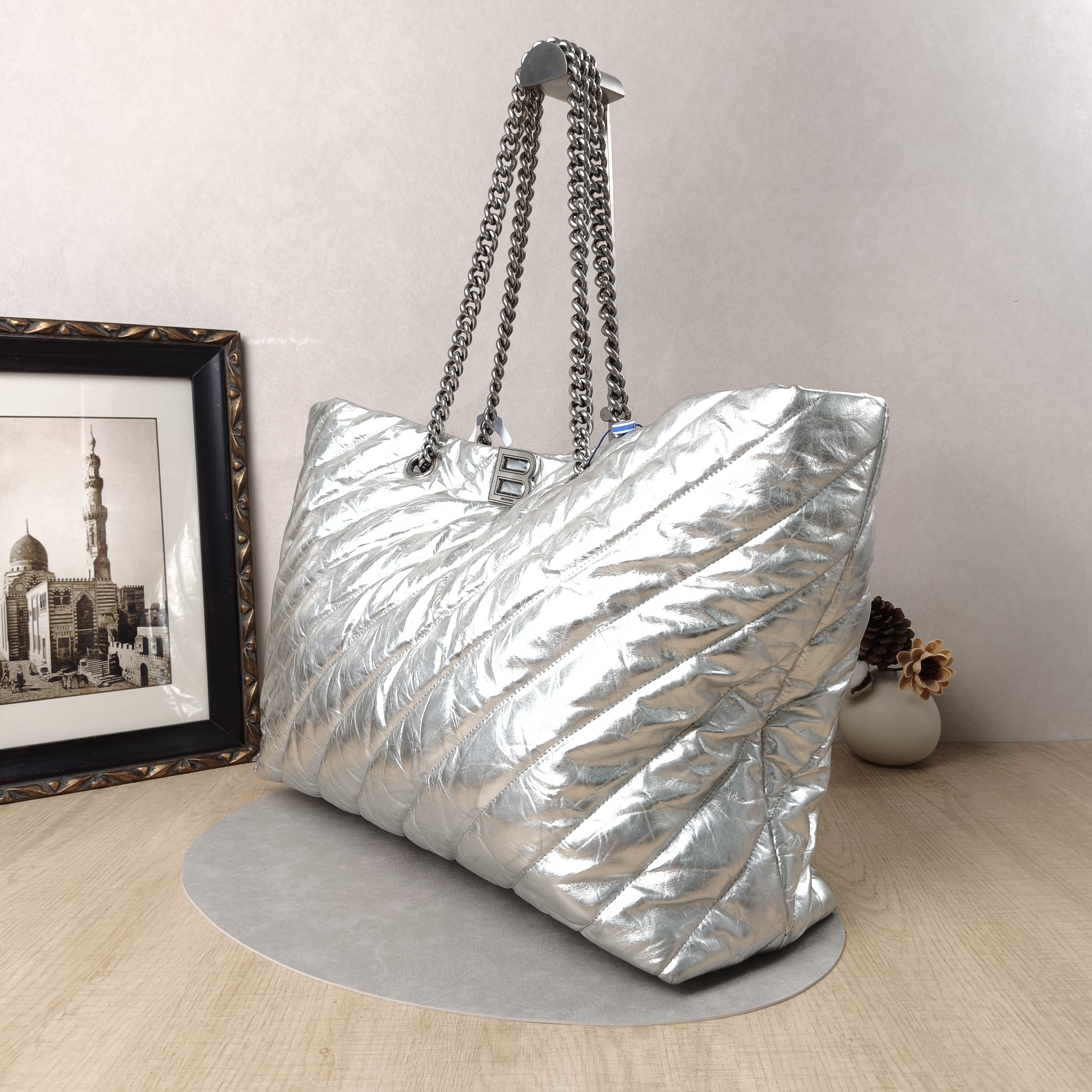 BALENCIAGA Shoulder Bag Tote Bag Silver Calfskin45.5 × 14.5 × 31.5 cm — cover view 5 of 5