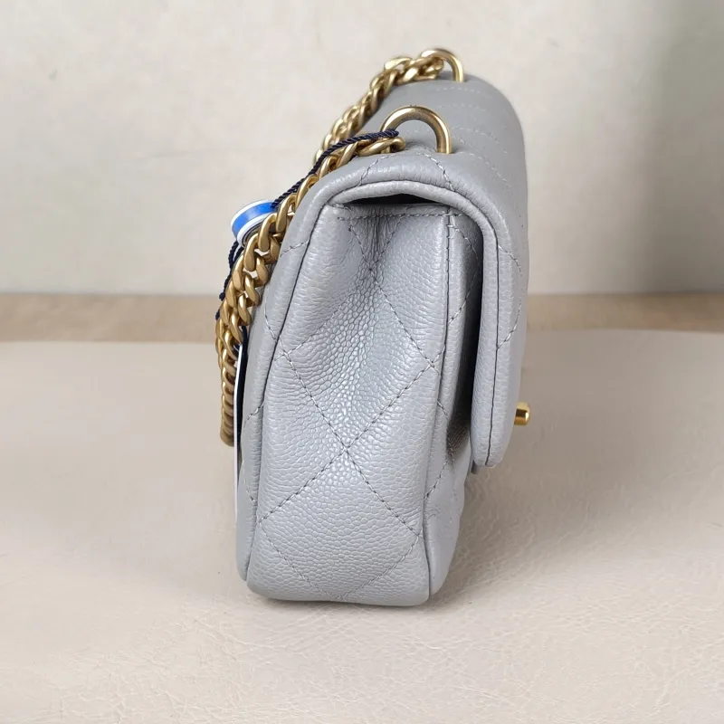 Chanel Crossbody Bag Classic Flap Large Mini CF Mini Grey Grained Calfskin mini20 × 6 × 12 cm — detail view 5 of 13