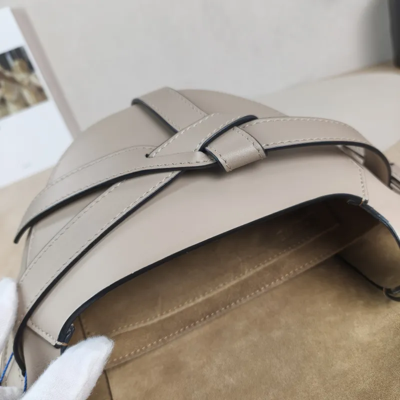 LOEWE Crossbody Bag Gate Grey Calfskin Medium 25 × 11.5 × 19 cm — detail view 3 of 12