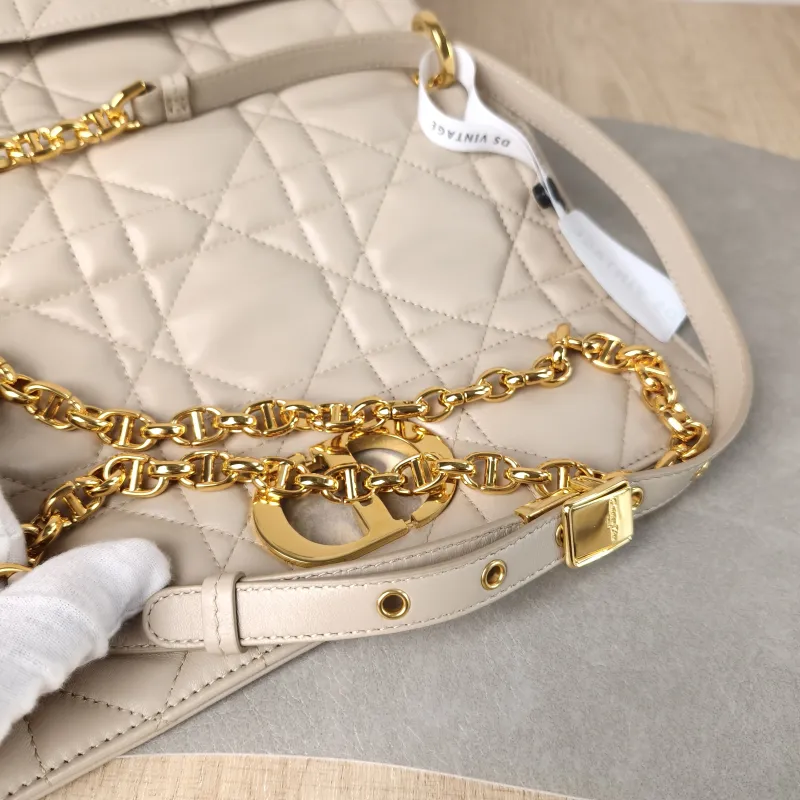 DIOR Crossbody Bag Caro Chain Bag Taupe Lambskin Medium 25.5 × 9 × 15.5 cm — detail view 8 of 13