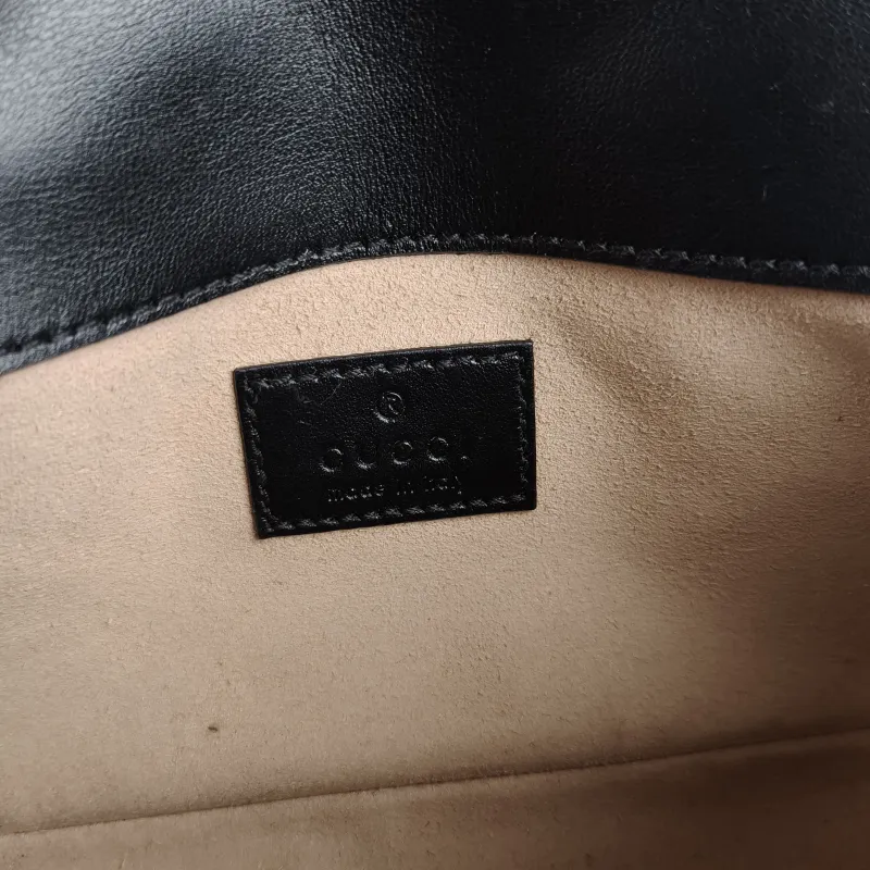 GUCCI Crossbody Bag GG Marmont Mini Marmont Mini Black Calfskin Mini 16.5 × 4.5 × 9.5 cm — detail view 3 of 12