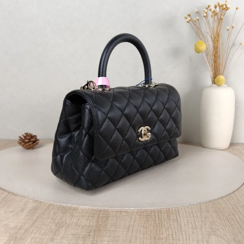 Chanel Top Handle Bag Coco Handle​ Black Grained Calfskin Small 24 × 10 × 14 cm — cover view 5 of 6
