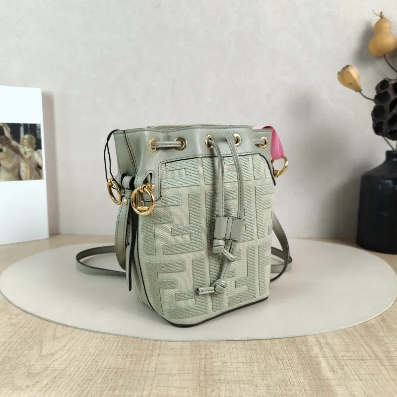 FENDI Crossbody Bag Mon Tresor Bucket Bag Green Canvas Mini 12 × 10 × 18 cm — cover view 5 of 5