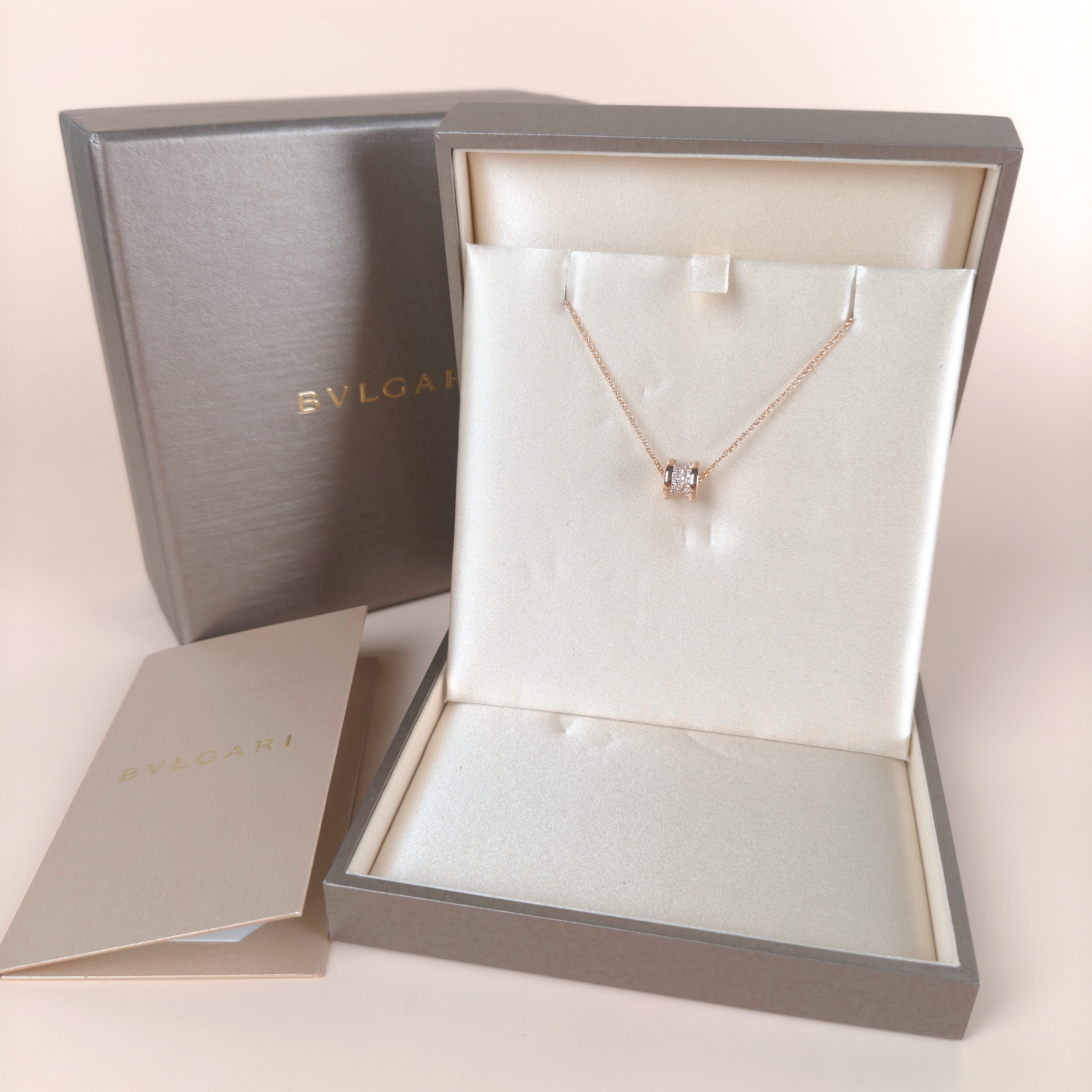Bvlgari Necklace B.zero1 Pavé Diamond Rose Gold Diamond18KR ose Goldmini43cm — cover view 8 of 9
