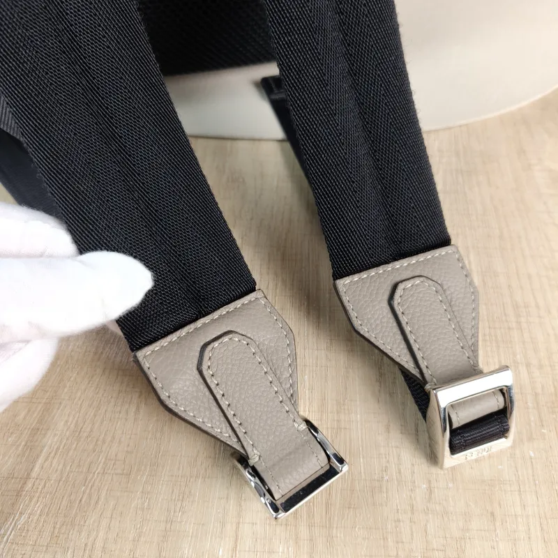 FENDI Backpack Backpack Grey Calfskin One Size 30 × 16 × 40 cm — detail view 2 of 12
