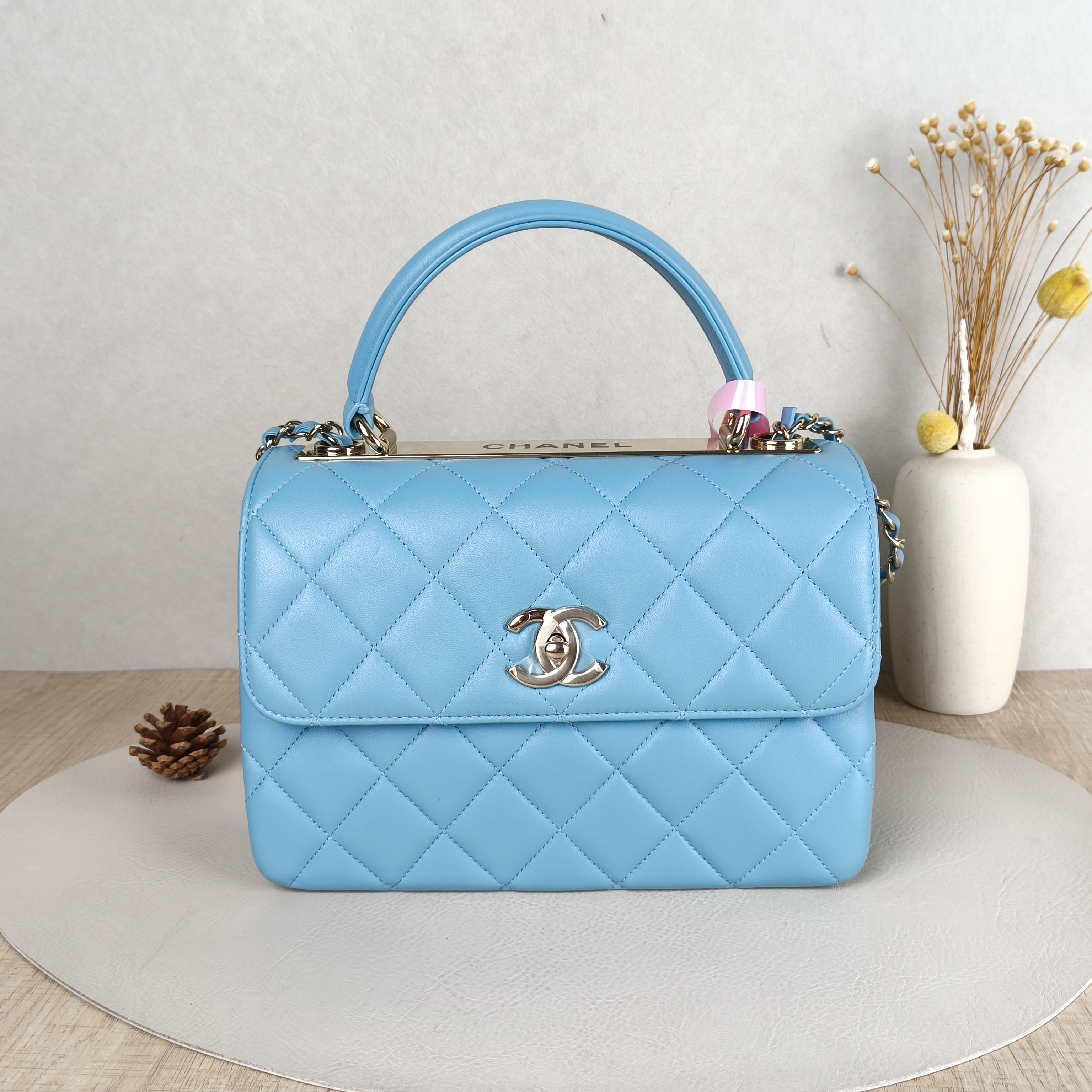 Chanel Crossbody Bag Trendy CC Blue Lambskin Small25 × 12 × 17 cm