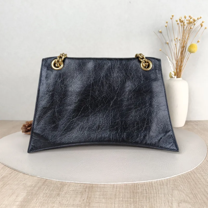 BALENCIAGA Shoulder Bag CRUSH Chain Bag Black CC alfskin Medium30 × 13 × 20 cm — cover view 3 of 5