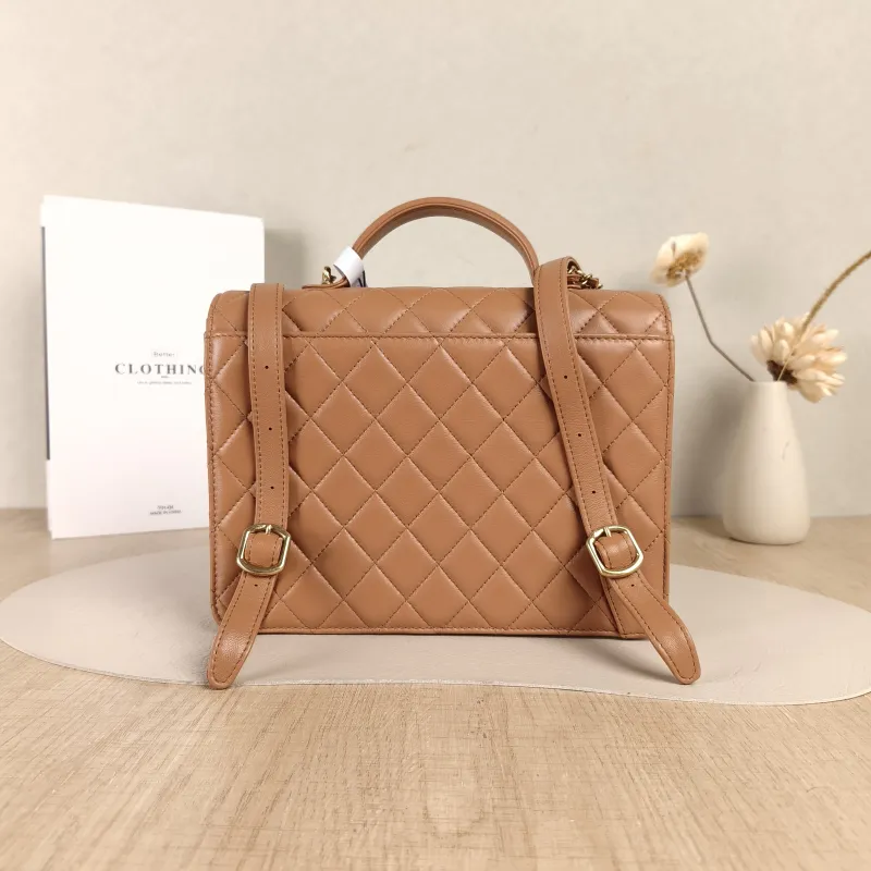 Chanel Backpack Backpack Brown Lambskin One Size23 × 6 × 18 cm — cover view 3 of 5