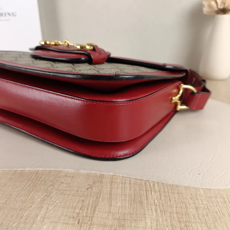 GUCCI Crossbody Bag Horsebit 1955 Horsebit Medium Monogram PVC Medium 25 × 8 × 18 cm — detail view 7 of 12