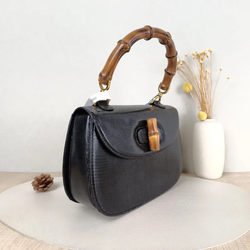 GUCCI Shoulder Bag Bamboo Collection Vintage Top Handle Bag Black Medium 26 × 7 × 16 cm — cover view 3 of 5