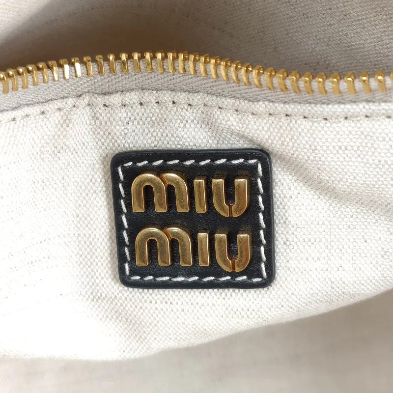 Miumiu Shoulder Bag IVY Tote Shopping Tote Black CC alfskin Small 22 × 12 × 23.5 cm — detail view 13 of 13
