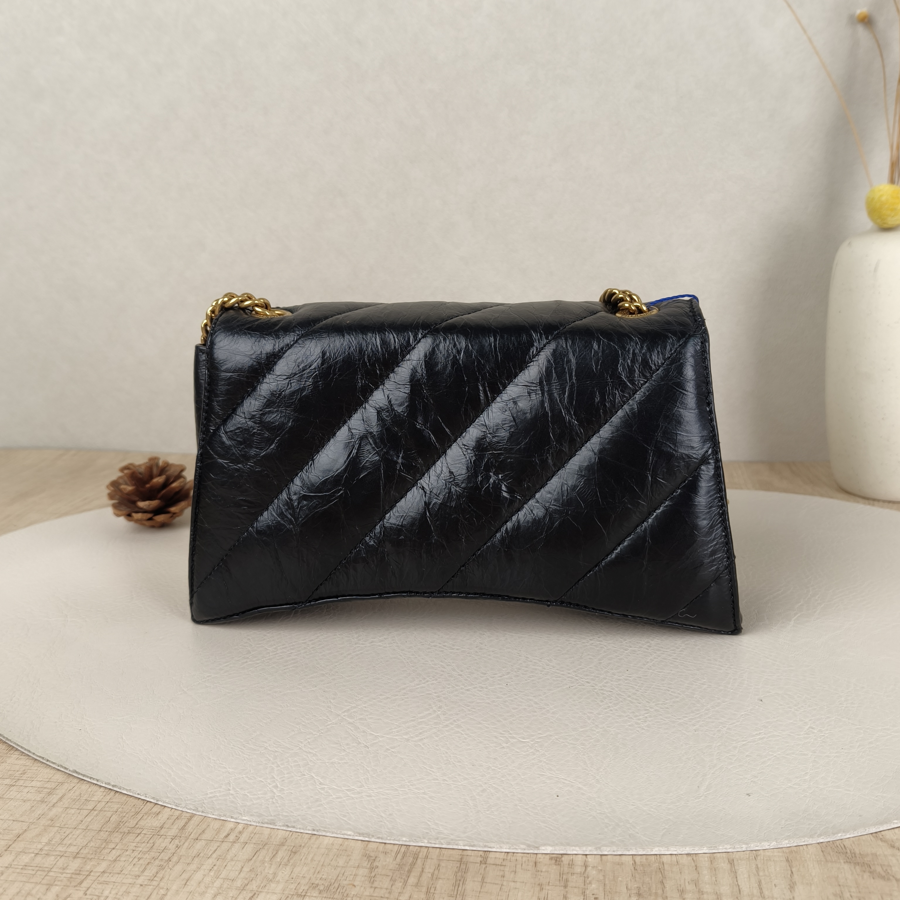BALENCIAGA Crossbody Bag CRUSH Chain Bag Black CC alfskinxs Small22 × 5 × 10 cm — cover view 7 of 9