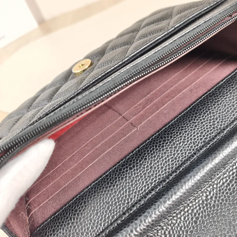Chanel Crossbody Bag Classic Flap WOC CF WOCWOC Bag Black Grained Calfskinmini19.2 × 3.5 × 12.3 cm — detail view 3 of 13