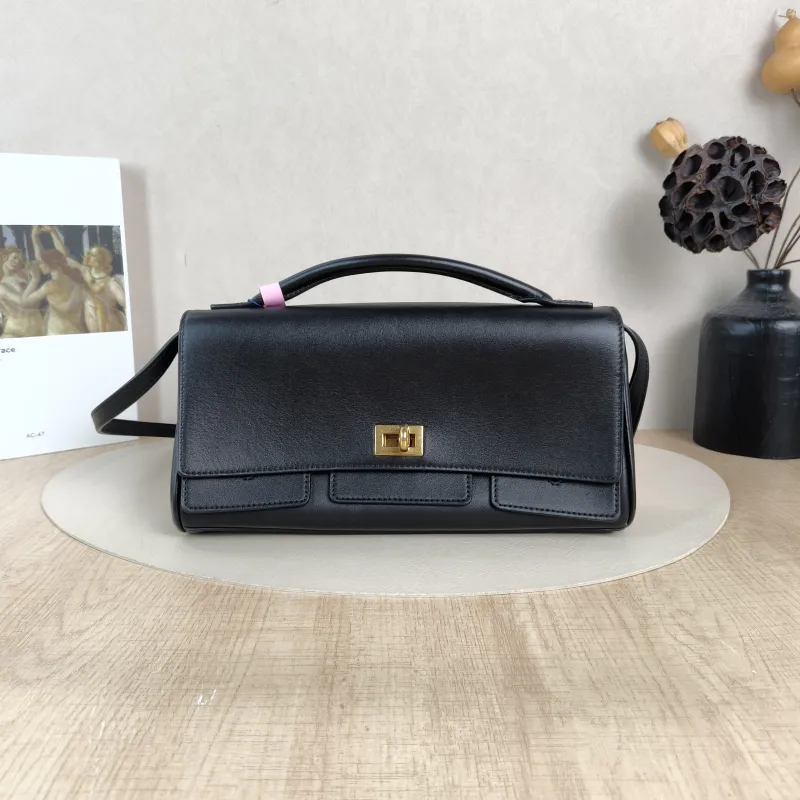 BALENCIAGA Crossbody Bagbel air Top Handle Crossbody Bag Black Calfskin One Size27 × 5 × 14 cm
