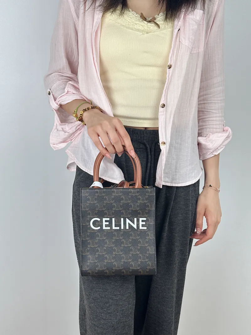 CELINE Crossbody Bag CABAS Mini Monogram PV Cmini17 × 4 × 20.5 cm — on-model view 1 of 2