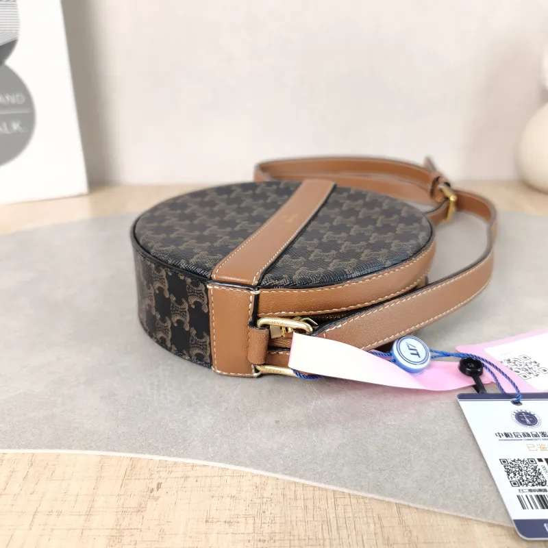 CELINE Crossbody Bag Triomphe Monogram PVC Mini 13.5 × 4 × 13.5 cm — detail view 5 of 10