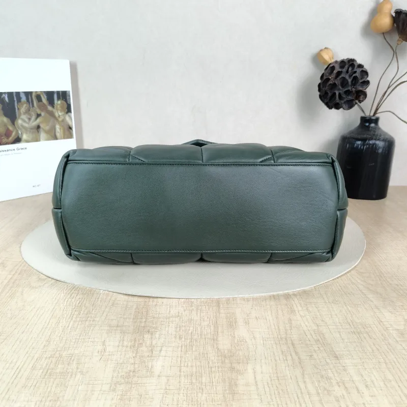 SAINT LAURENT Shoulder Bag PUFFER Green SL ambskin 32 × 13 × 22 cm Conditioned — cover view 3 of 6