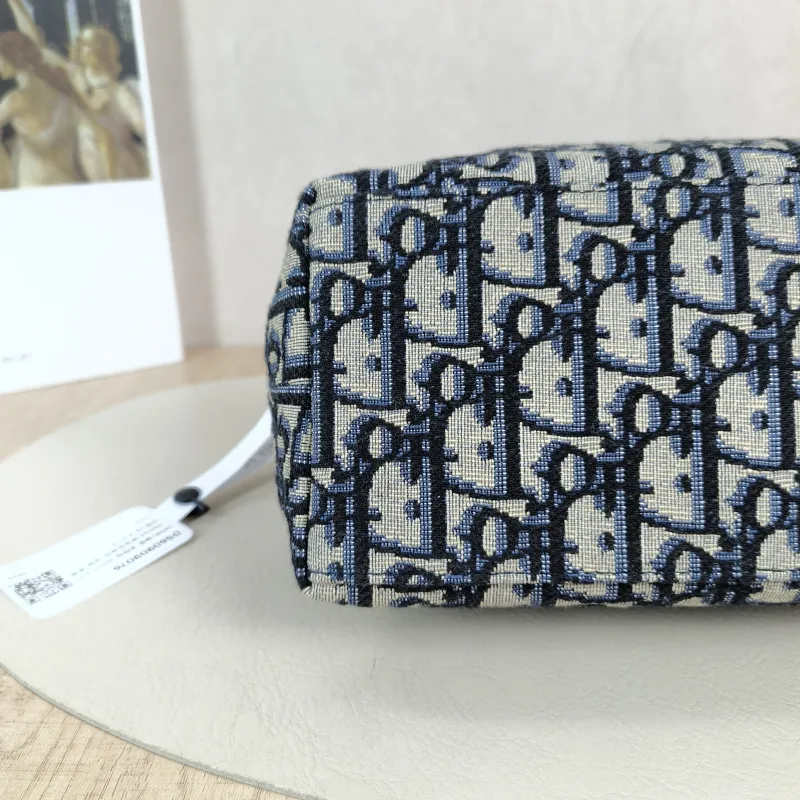 DIOR Top Handle Bag Travel Nomad Blue Canvas Medium 22 × 9.5 × 13 cm — detail view 9 of 11
