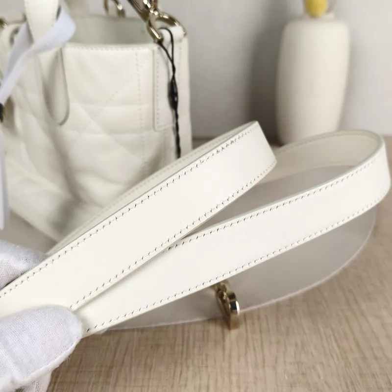DIOR Top Handle Bag TOUJOURS Edition White Gold Calfskin Mini 13 × 12 × 15 cm — detail view 7 of 10