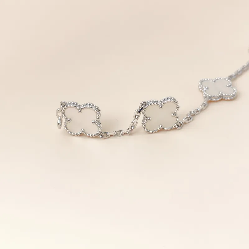 Van Cleef & Arpels Bracelet Alhambra Alhambra Collection Five-Motif Bracelet Pearl · White Mother-of-Pearl 18KW hite Gold Vintage Small 19cm — cover view 3 of 11