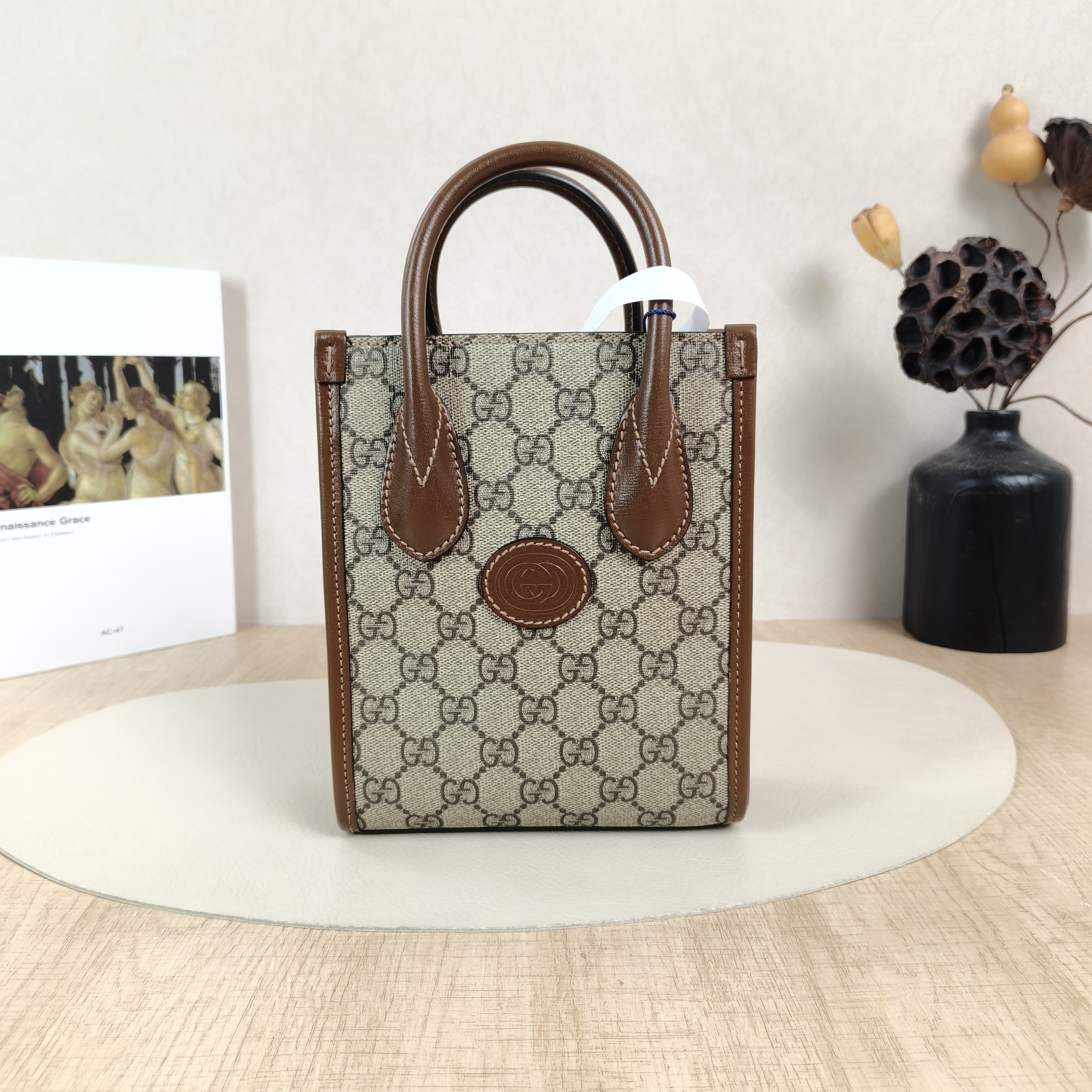 GUCCI Crossbody Bag GG Retro Collection Tote Bag Brown PV Cmini16 × 7 × 20 cm