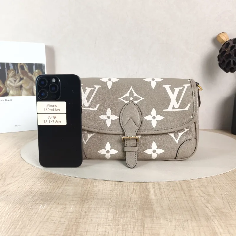 Louis Vuitton Crossbody Bag Diane Baguette Bag Monogram Empreinte Embossed Calfskin Small 24 × 9 × 15 cm — cover view 3 of 5