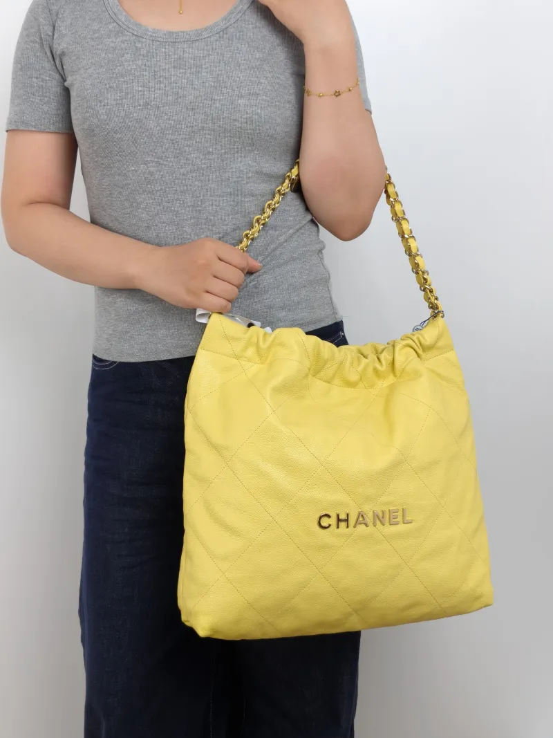 Chanel Shoulder Bag 22Bag Calfskin Medium 39 × 8 × 42 cm — on-model view 1 of 2