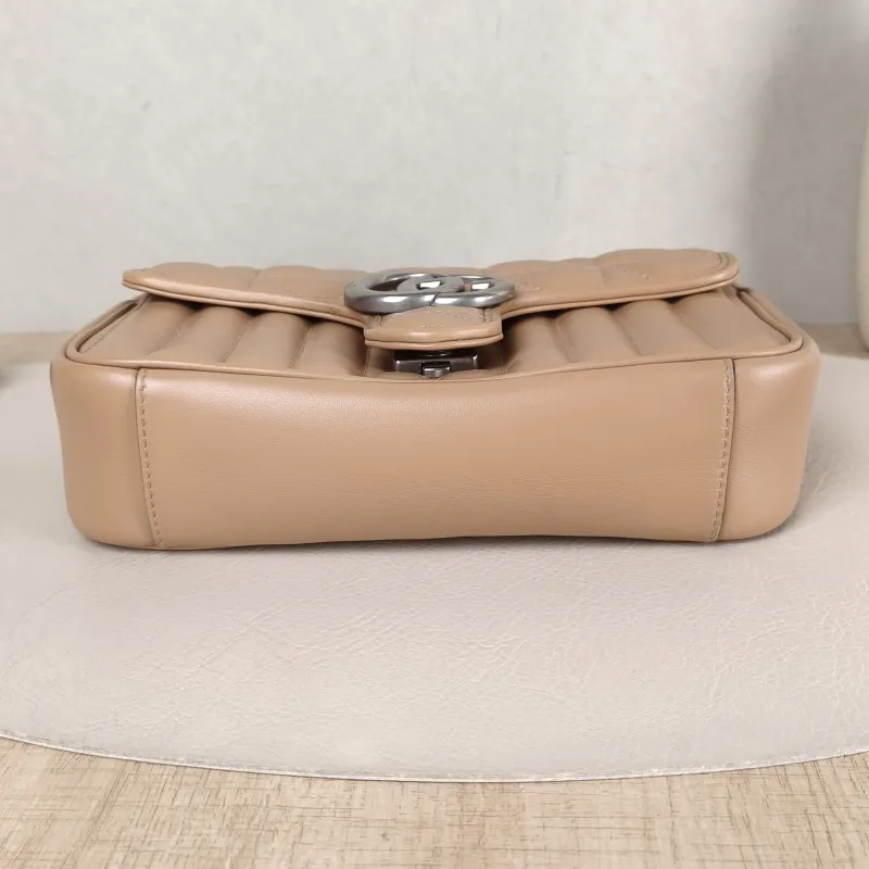 GUCCI Crossbody Bag GG Marmont Small Marmont 22 Taupe Calfskin Small 22 × 6 × 13 cm — cover view 4 of 5