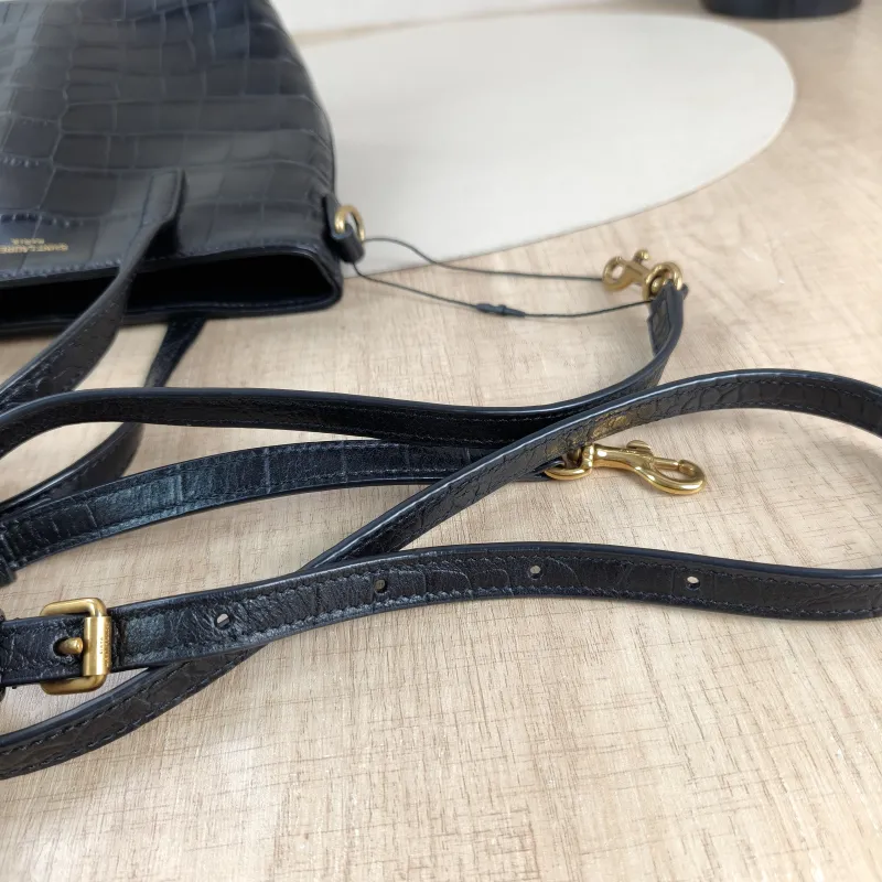SAINT LAURENT Shoulder Bag SHOPPING Shopping Tote Black Embossed Calfskinmini18 × 8 × 17 cm — detail view 8 of 13
