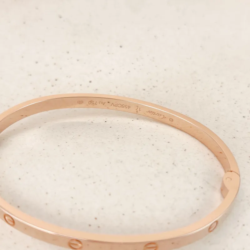 CARTIER Bangle Love Collection Bangle Rose Gold 18KR ose Gold Small Edition 17 — cover view 2 of 9