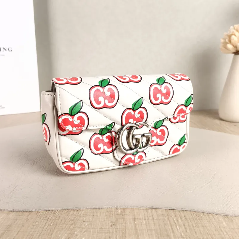 GUCCI Crossbody Bag GG Marmont Mini Marmont Mini White Calfskin Mini 16.5 × 4.5 × 9.5 cm — cover view 5 of 5