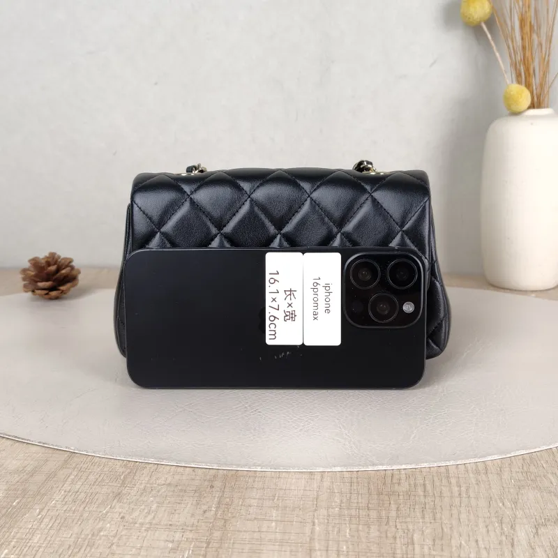 Chanel Crossbody Bag Crossbody Bag Black Lambskin One Size 19 × 4 × 11 cm — cover view 5 of 5
