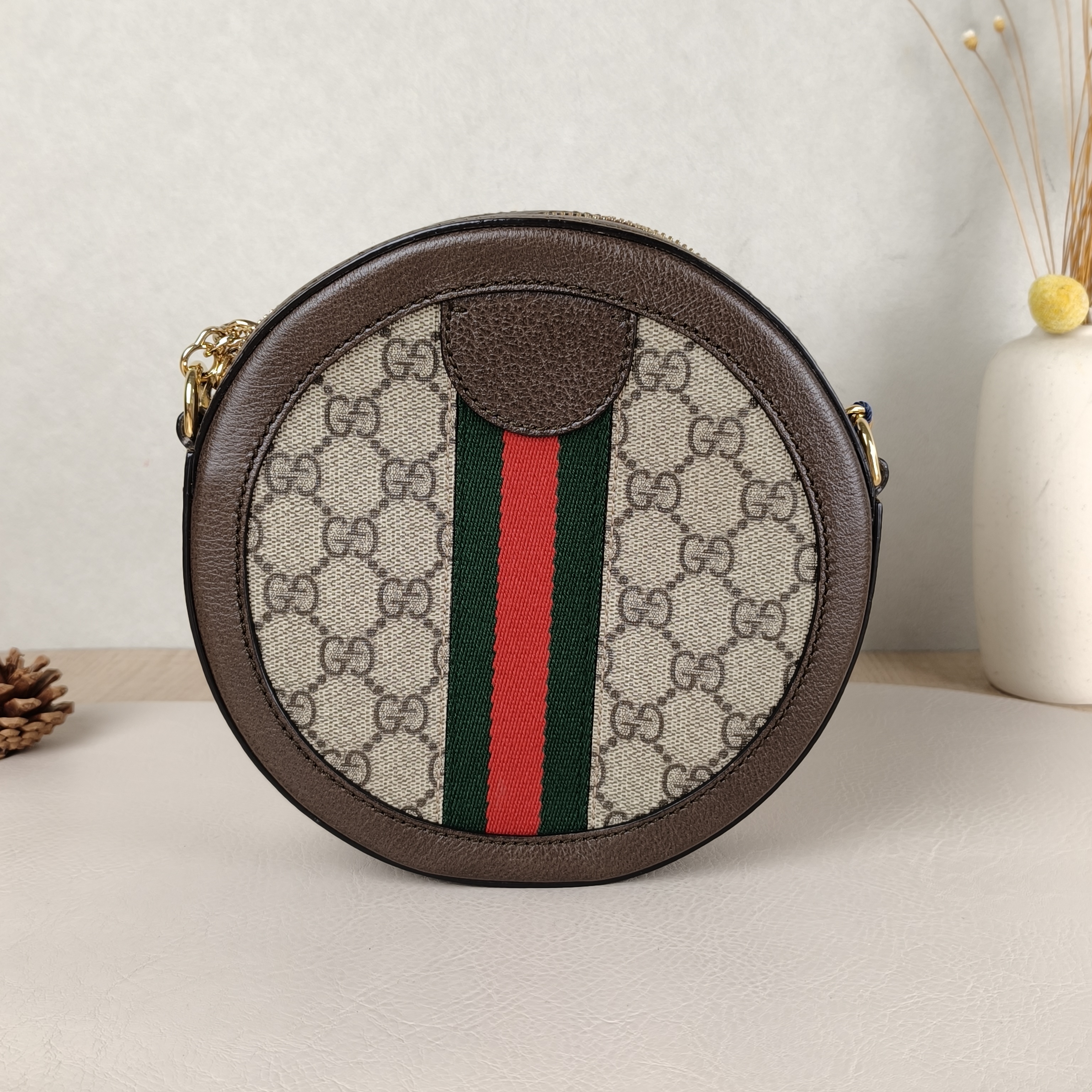 GUCCI Crossbody Bag Ophidia GG Round Bag Monogram PV Cmini18 × 4.5 × 18 cm — cover view 4 of 6
