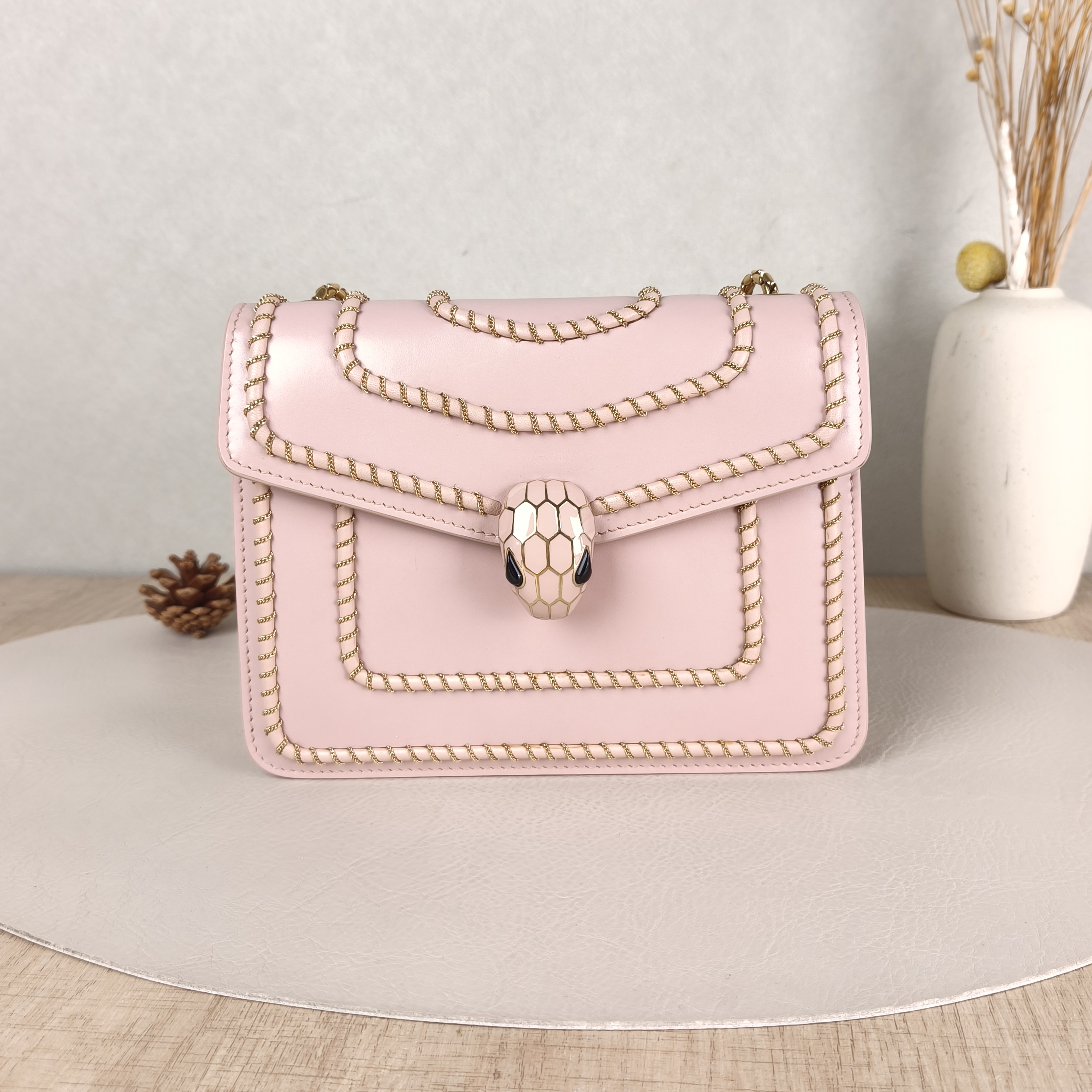 Bvlgari Crossbody Bag Serpenti Forever Collection Crossbody Bag Woven Edition Calfskin Small20 × 4.5 × 14 cm