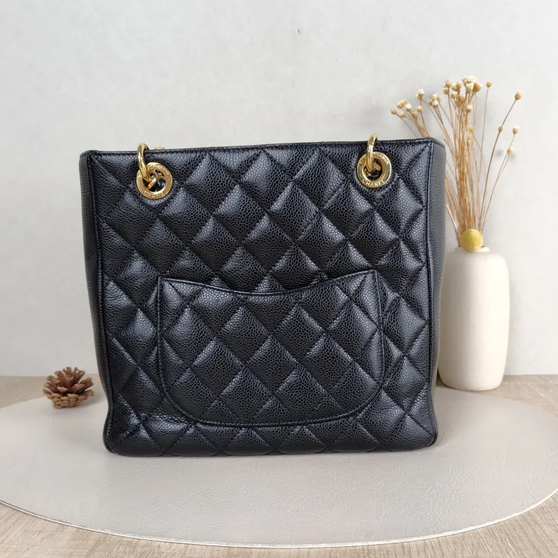 Chanel Shoulder Bag Petite Shopping Tote PST Shopping Tote Black Grained Calfskin Small 24 × 9 × 25 cm 14 — cover view 5 of 5
