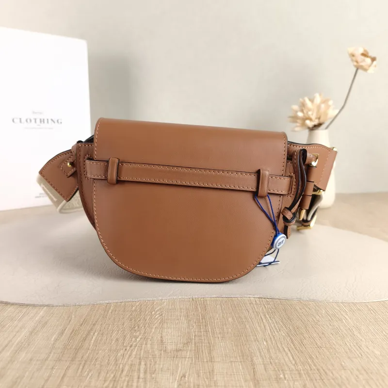 LOEWE Crossbody Bag Gate Dual Caramel Calfskin Mini 21 × 9.5 × 12.5 cm — cover view 5 of 5