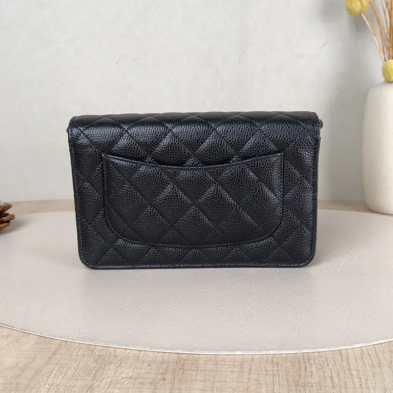 Chanel Crossbody Bag Classic Flap WOC CF WOCWOC Bag Black Grained Calfskin Mini 19.2 × 3.5 × 12.3 cm — cover view 5 of 5