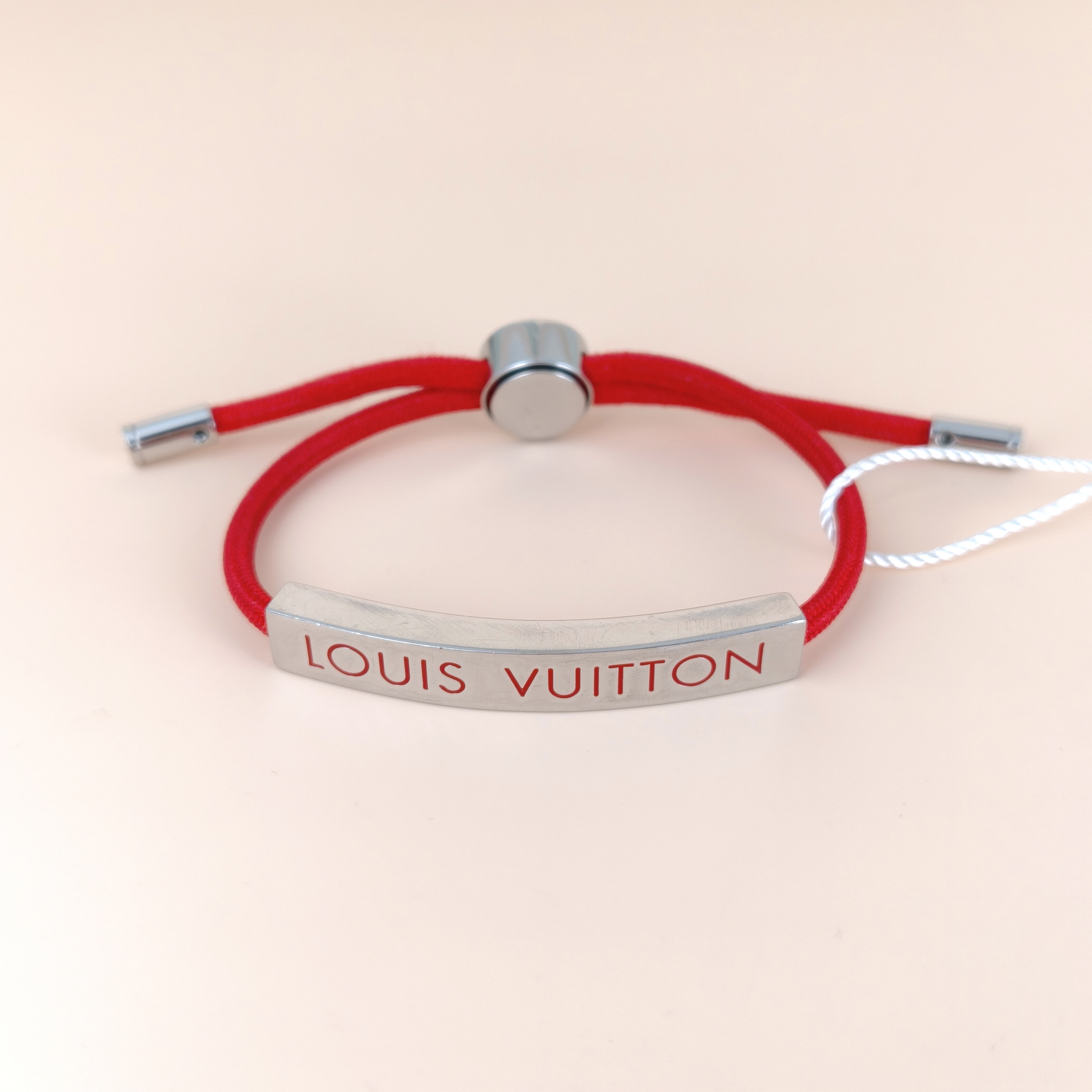 Louis Vuitton Braceletlogo Bracelet Silver Red One Size22cm