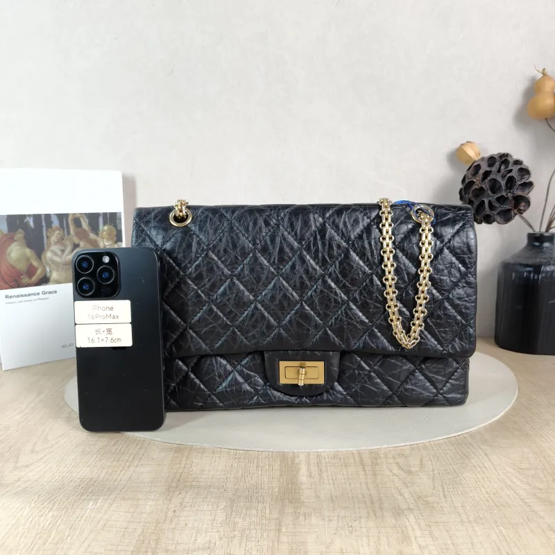 Chanel Shoulder Bag 2.55 Black Calfskin Large 31.5 × 10 × 20 cm 14 — cover view 5 of 5