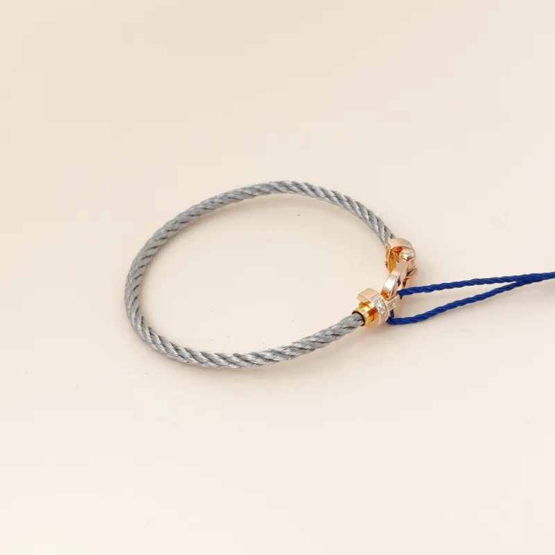 FRED Bracelet Force 10 Collection Bracelet Grey Diamond18KR ose Gold Medium 15cm — cover view 5 of 9