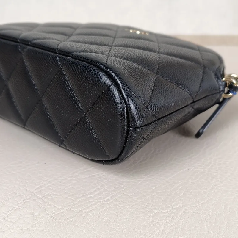 Chanel Crossbody Bag Chain Bag Black Grained Calfskin One Size 16 × 2.5 × 11 cm — detail view 12 of 12