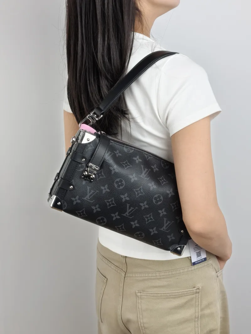 Louis Vuitton Crossbody Bag Side Trunk East West Box Monogram PVC Medium 28 × 7 × 15 cm — on-model view 2 of 2